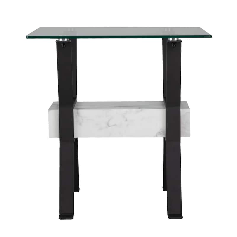 SEI Furniture Darvette Glass-Top End Table