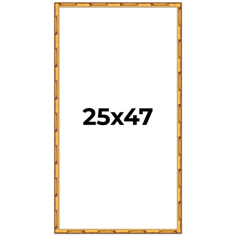 25x47 Frame Gold Bamboo Picture Frame Modern Photo Frame Includes UV Acrylic Shatter Guard Front Acid Free Foam Backing Board