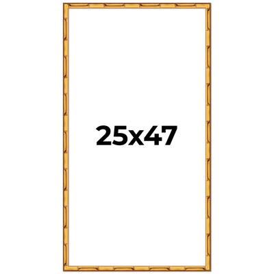 25x47 Frame Gold Bamboo Picture Frame Modern Photo Frame Includes UV Acrylic Shatter Guard Front Acid Free Foam Backing Board