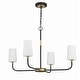 preview thumbnail 2 of 7, Niles 4 Light Black Forged & Modern Gold Chandelier - 34"W x 22.25"H