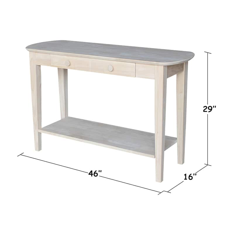 Unfinished Solid Parawood Philips Oval Sofa Table