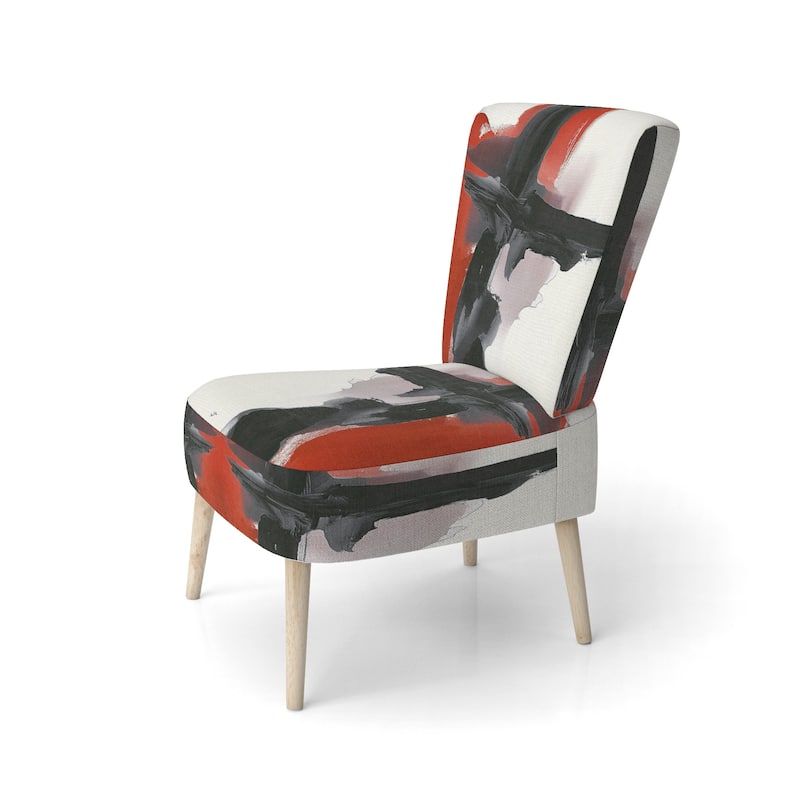 Designart "Glam Dancing Shape I" Upholstered Abstract Accent Chair - Modern Arm Chair For Living Room