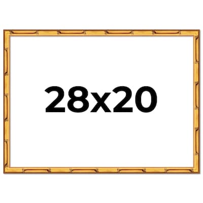 28x20 Frame Gold Bamboo Solid Wood Picture Frame | 1 Inch Moulding