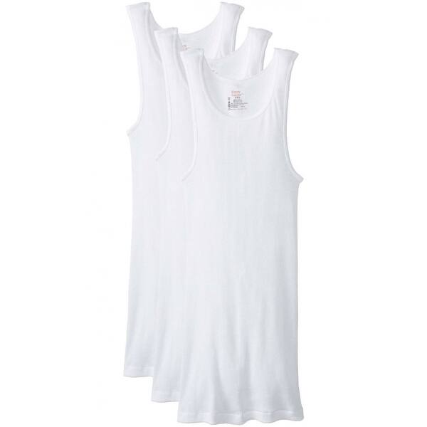 Hanes 372-XL Men's Tagless ComfortSoft Tank Top A-Shirts, White, XL, 3-Pack