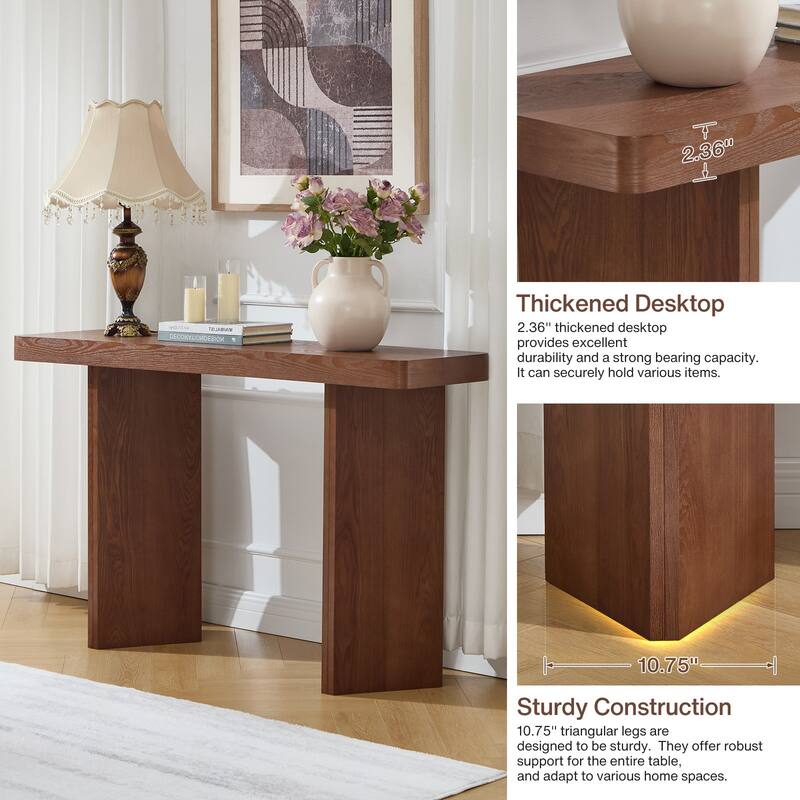 50" Modern Console Table Entryway Sofa Table with Solid Wood Veneer - 49.21"L x 13.78"W x 30.31"H