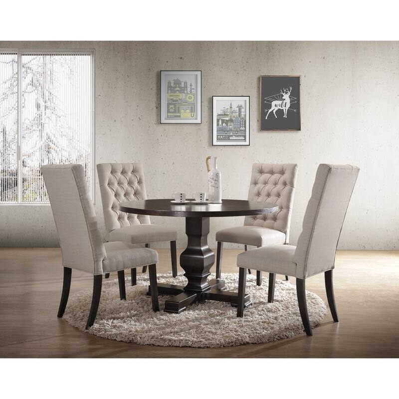 Rustic Round Pedestal Table - 47.25" - Espresso Brown