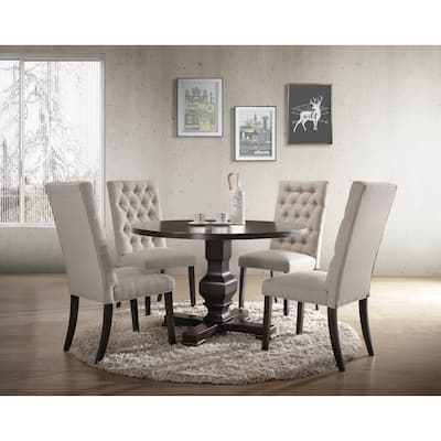 Rustic Round Pedestal Table - 47.25" - Espresso Brown