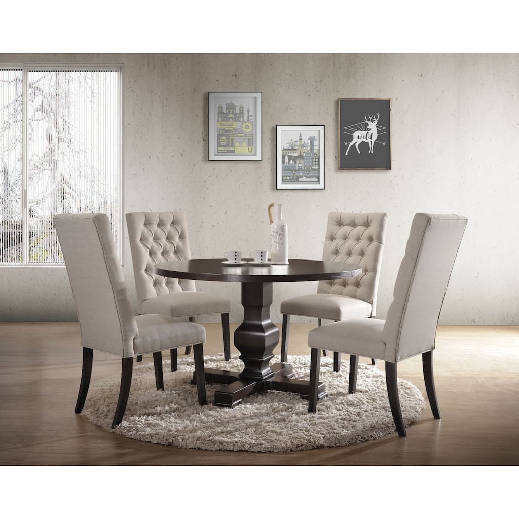Rustic Round Pedestal Table - 47.25" - Espresso Brown