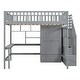 preview thumbnail 33 of 32, 72"H Storage Staircase Loft Bed with Desk,Bookshelf,Fence& Wardrobe, Full Size
