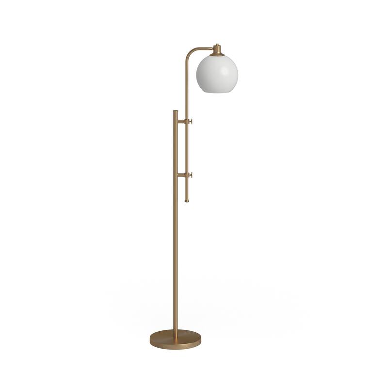 Antho Height Adjustable Floor Lamp with Glass Shade