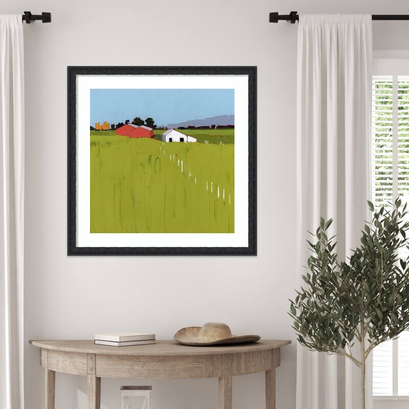 Fenceline by Ruth Lague Wood Framed Wall Art Print - Bethany Black