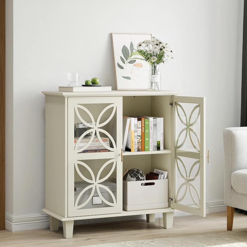 Modern 2-Door Storage Cabinet - Adjustable Shelves