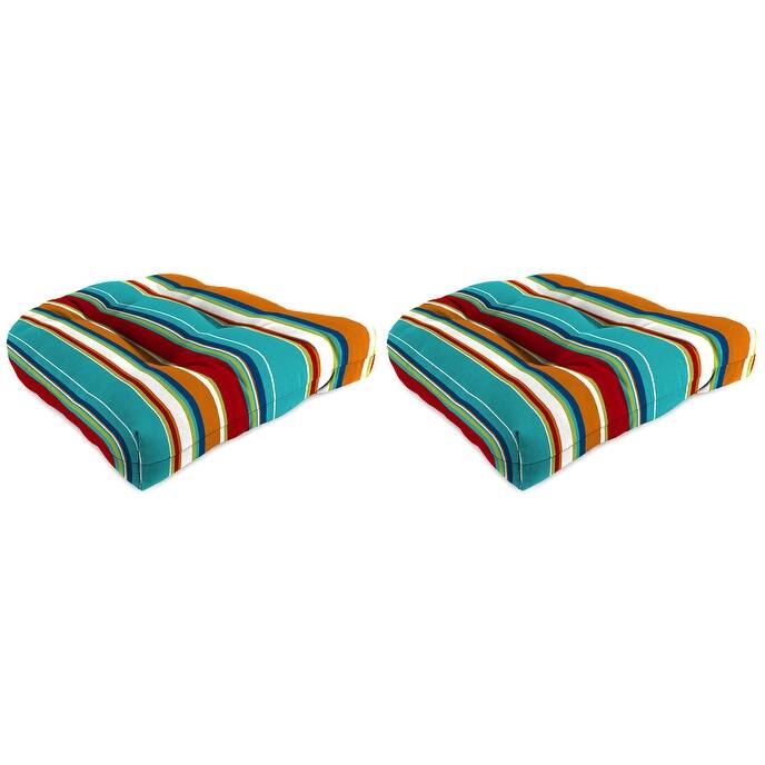18" x 18" Contoured Outdoor Wicker Seat Cushion - Set of 2 - 18'' L x 18'' W x 4'' H