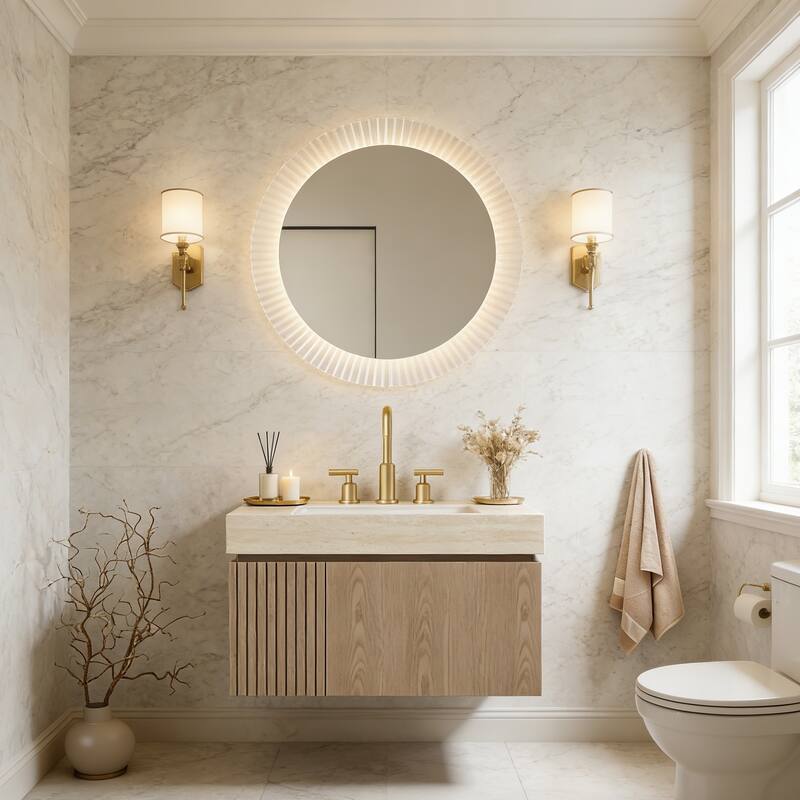 Mondern Floating Bathroom Vanity with 3 Pre-drilled Faucet Holes