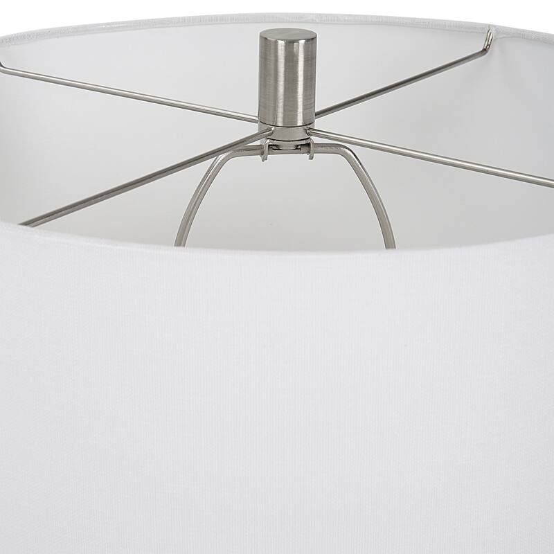 Bottled Ceramic Table Lamp with Drum Shade - 31.5" - Matte White