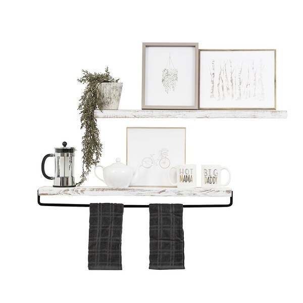 Handmade Del Hutson Designs True Floating Shelf and Towel Rack. Opens flyout.