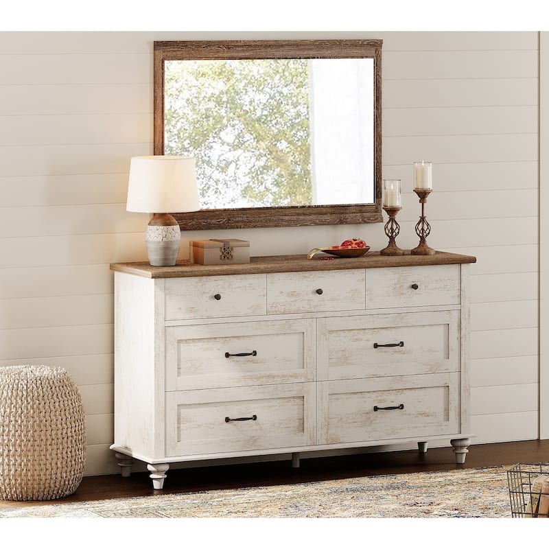 Mid Century Dresser for Bedroom with 7/8 Drawers, Wooden Kids Dresser