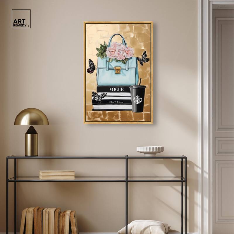 Golden Era of Glam Books Canvas by Art Remedy