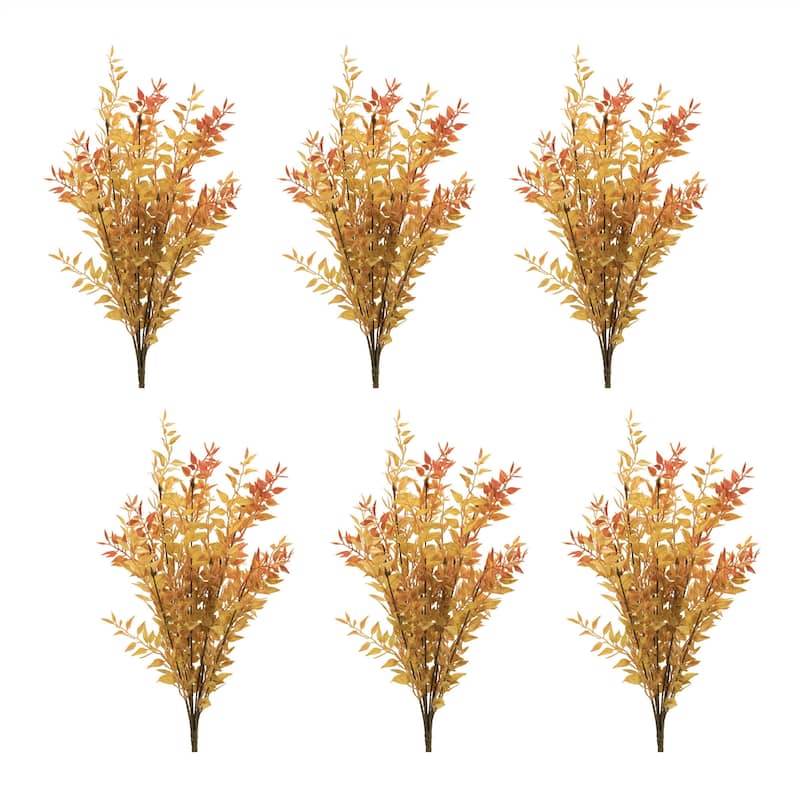 HomeRoots Set of Six Orange And Yellow Fall Foliage Wreath Sprays