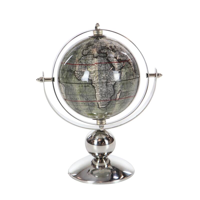 Stainless Steel Metal Globe - Silver - Roche River Decor
