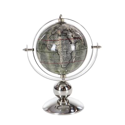 Stainless Steel Metal Globe - Silver - Roche River Decor