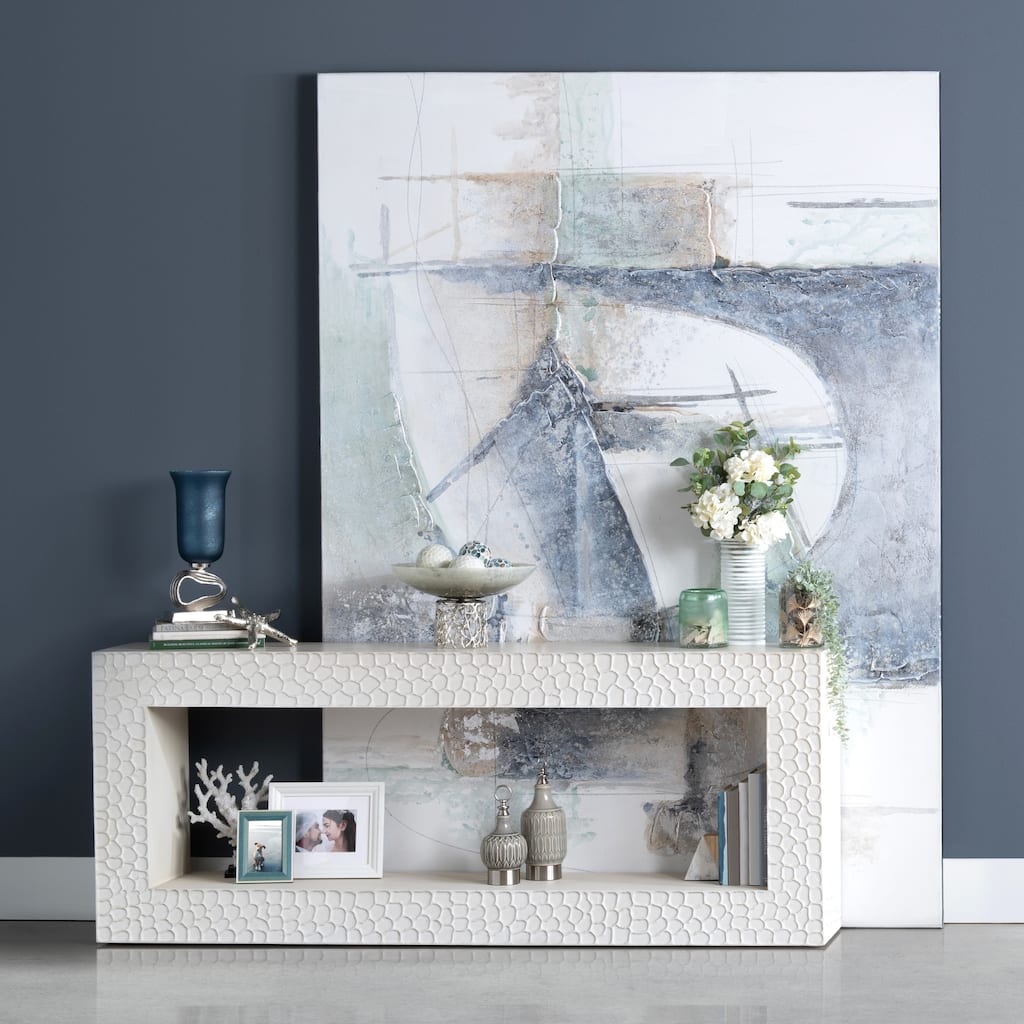 80 in. White Solid Wood Accent_Console_Sofa Table