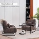 preview thumbnail 21 of 25, MCombo set of 2 Modern Accent Armchair with Steel Legs, Leathaire fabric HQ102