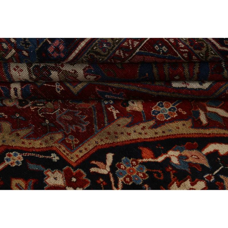 Antique Vegetable Dye Heriz Serapi Persian Wool Area Rug Hand-knotted - 11'7" x 15'10"