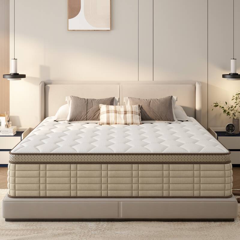 SogesSleep 10 Inch Hybrid Mattress in a Box with Memory Foam Ergonomic Design - King