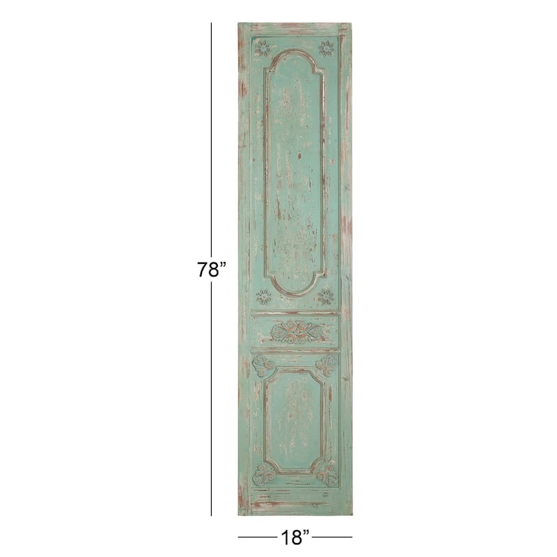 Green Wood Antique Door Scroll Home Wall Decor