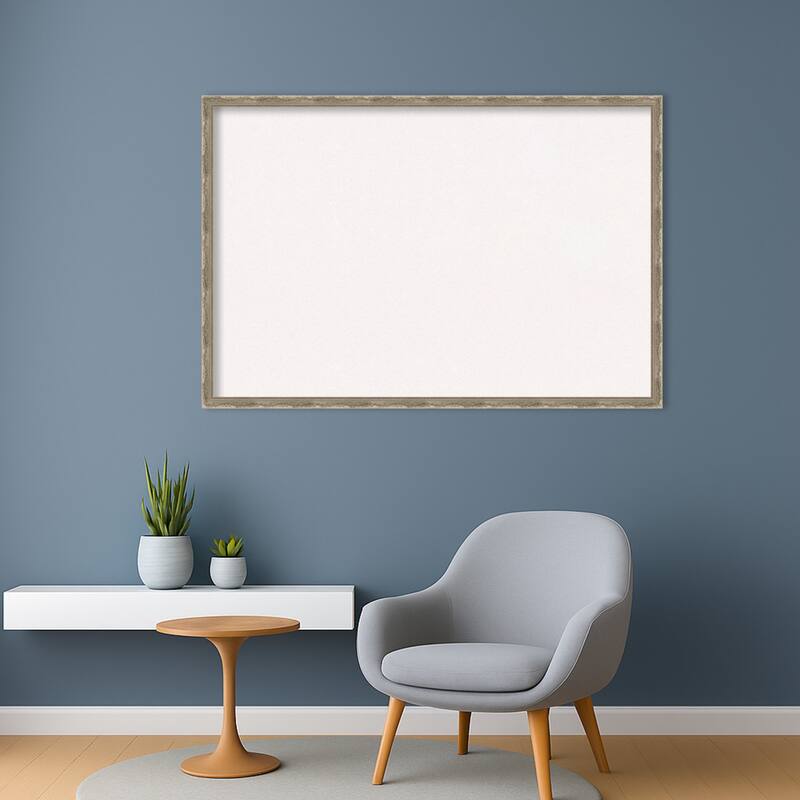 Mila Dark Silver Wood Framed Cork Board - Bulletin Board, Organization Board, Pin Board