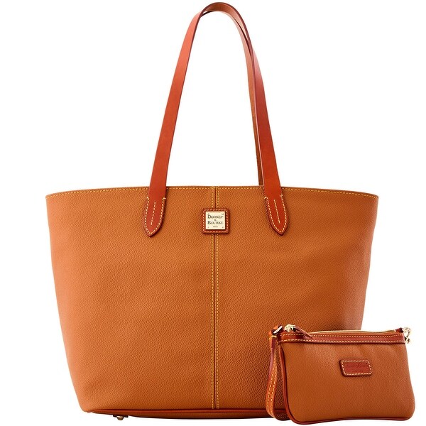 Dooney & Bourke Eva Large Zip Shopper and Wristlet (Introduced by Dooney & Bourke at $268 in Jul 2015) - peanut brittle