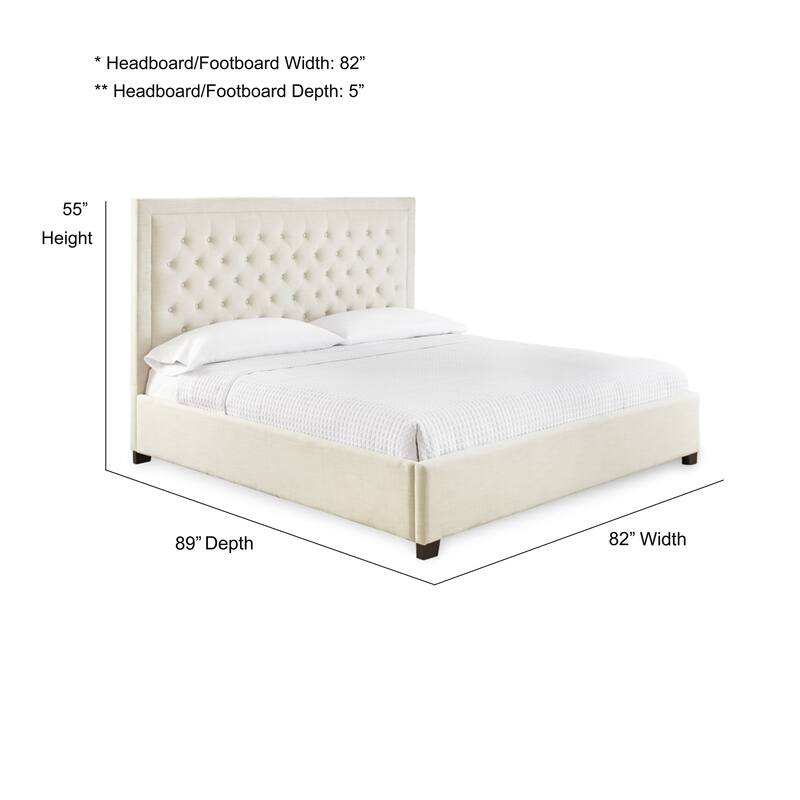 Steve Silver Isabel Button Tufted Upholstered Platform Bed
