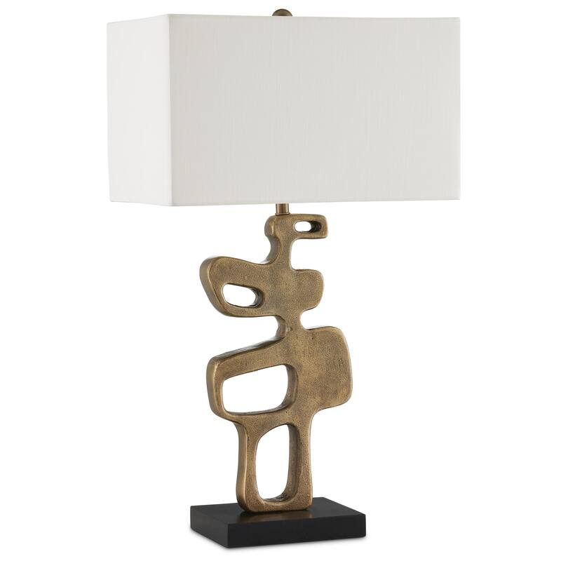 Currey & Company Mithra Brass Table Lamp - 29"h x 17"w x 10"d