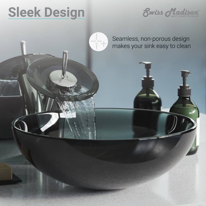 Cascade 16.5 Glass Vessel Sink with Faucet