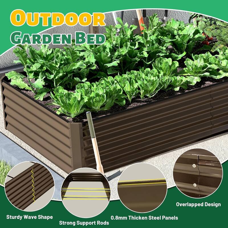 Heavy-Duty Outdoor Garden Planter Box for Vegetables with Safety Edge