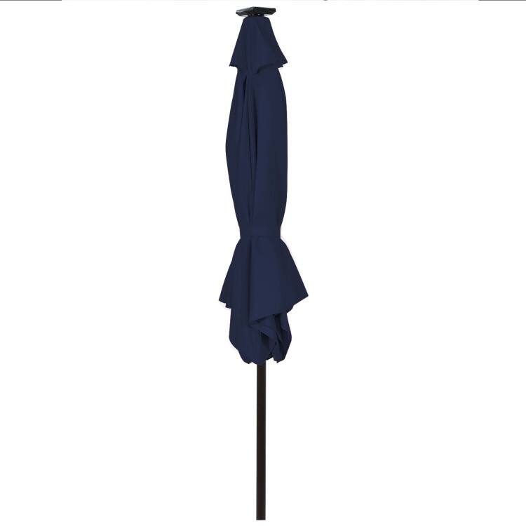 10' Solar LED Lighted Patio Market Umbrella Shade Tilt Adjustment Crank