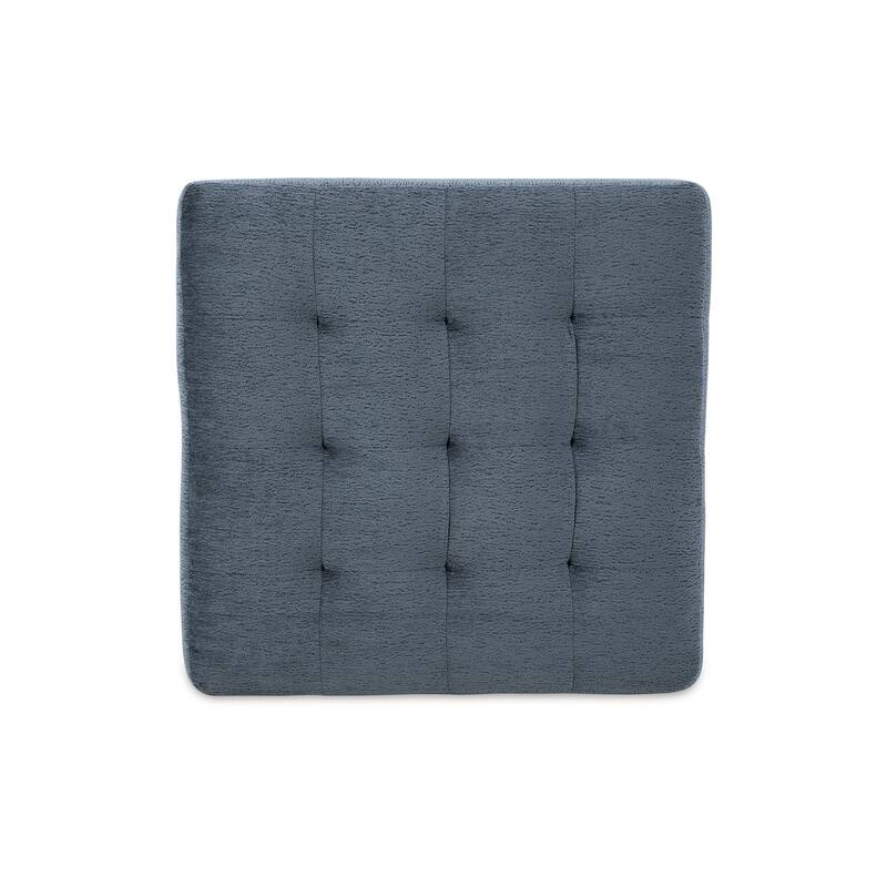 Maxo Accent Ottoman, 36 Inch Square, Soft Tufted Rich Blue Polyester