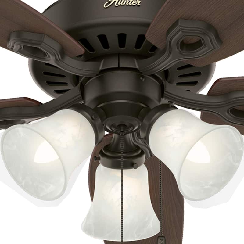 Hunter Fan 52 Inch Builder Plus Ceiling Fan with 3-Light Fixture - Bronze - N/A