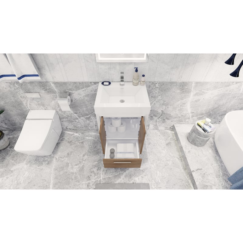 Dove 24'' Freestanding Vanity with Reinforced Acrylic Sink