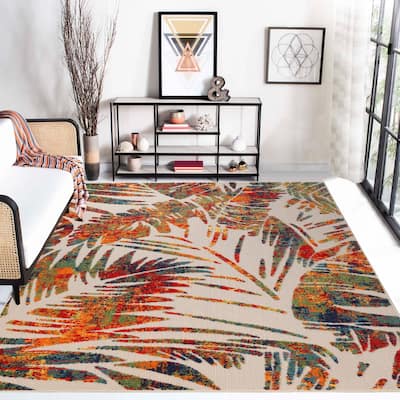 Superior Siesta Tropical Leaves Indoor/Outdoor Area Rug