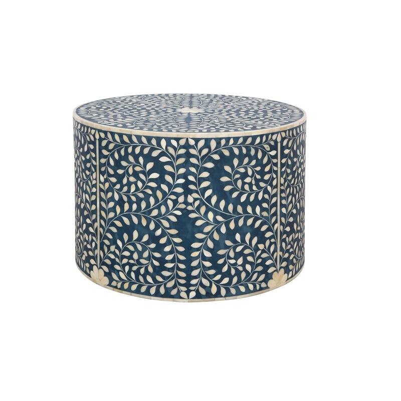 Furniture Classics Shell and Bone Inlay Blue Resin Parkview Coffee Table