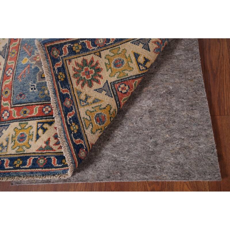 Blue Kazak Foyer Rug Handmade Floral Wool Handmade Wool Carpet - 2'7" x 4'0"