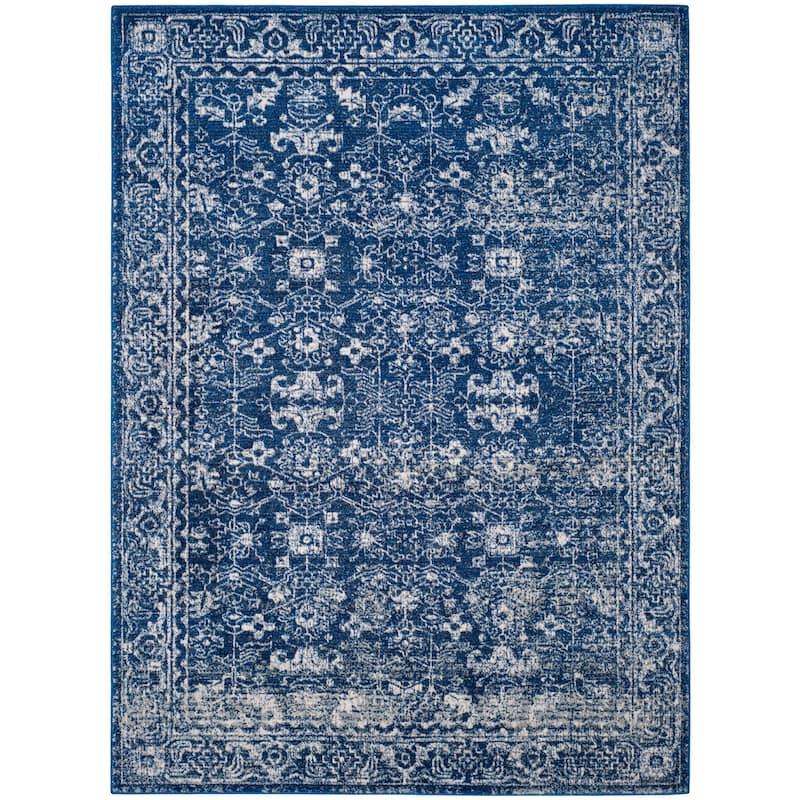 SAFAVIEH, Evoke Karola Vintage Boho Rug - 6'7" x 9' - Navy/Ivory