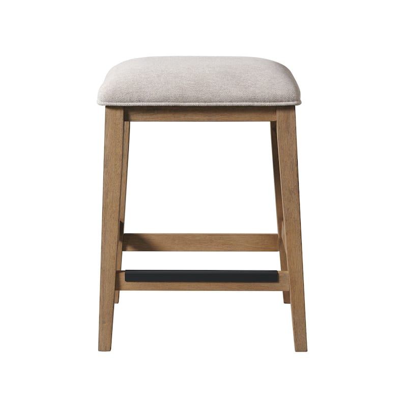 Landmark Backless Stool with 4 Legs, Weathered Oak, Set of 2