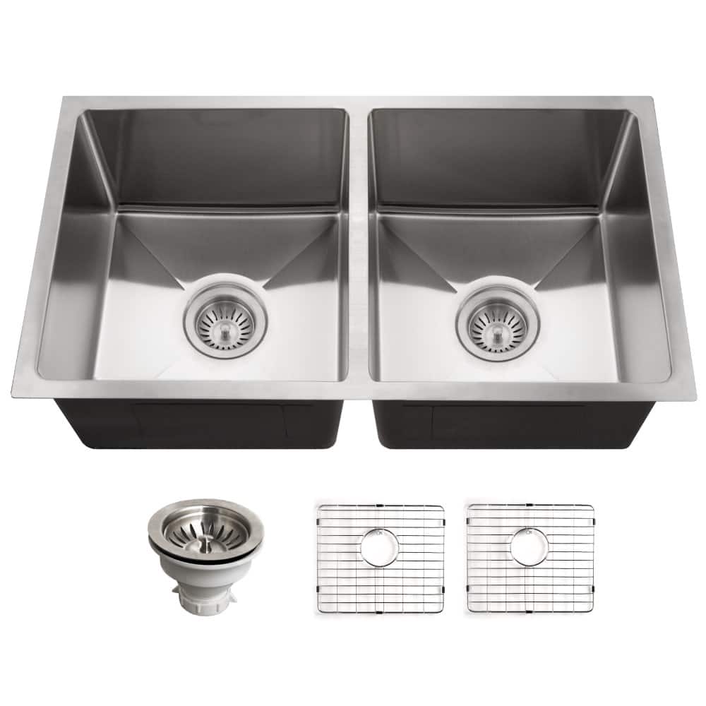 Houzer Nouvelle 31-1/8" Undermount Double Basin Stainless Steel
