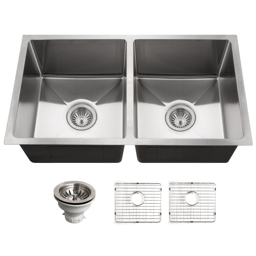 Houzer Nouvelle 31-1/8" Undermount Double Basin Stainless Steel