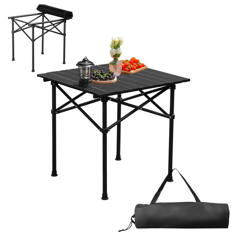 Black Tube Frame Heavy Duty Portable Folding Camping Table