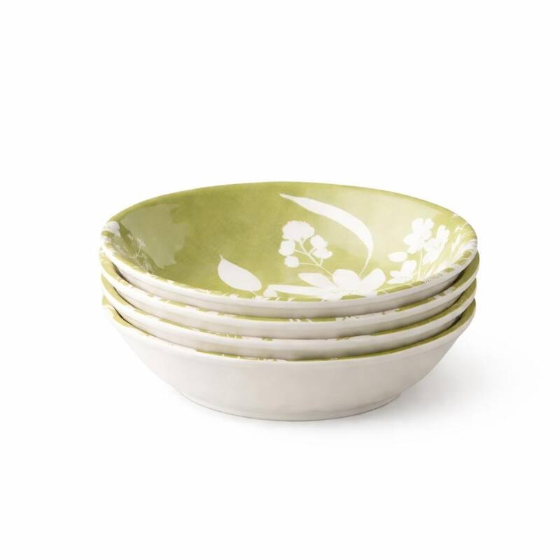 Certified International Wildflowers 9" Soup/Cereal Bowls, Set of 4 Assorted Designs - 9.00"L x 9.00"W x 2.00"H