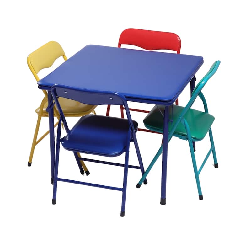Homy Casa Kids' 5PCs Colorful Folding Dining Set, for Playtime